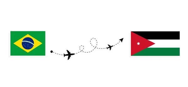 Політ Подорож Бразилії Йорданії Концепцією Пасажирського Літака — стоковий вектор