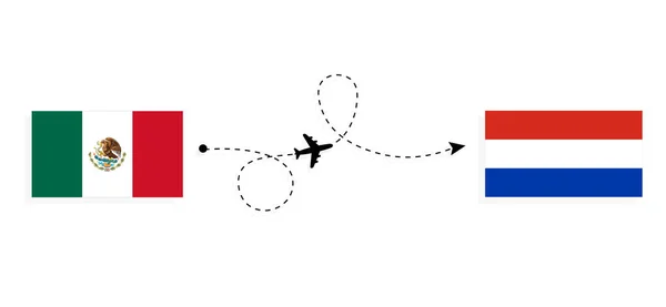 Flight Travel Mexico Paraguay Passenger Airplane Travel Concept — Stockový vektor
