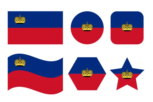 Liechtenstein Flag Simple Illustration Independence Day Election — Stock Vector