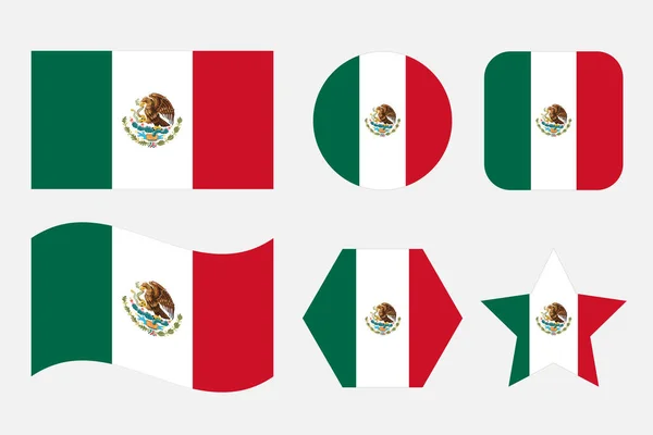 Bandeira México Ilustração Simples Para Dia Independência Eleição — Vetor de Stock