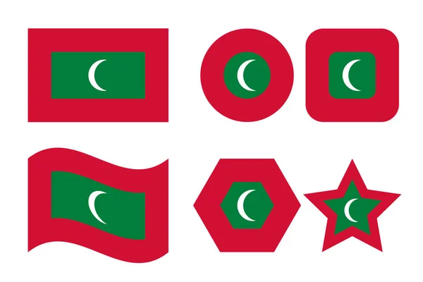 Maldives Flag Simple Illustration Independence Day Election — Stockvektor