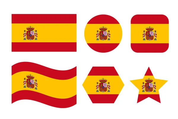 Spanya Bayrağı Bağımsızlık Günü Veya Seçim Için Basit Illüstrasyon — Stok Vektör