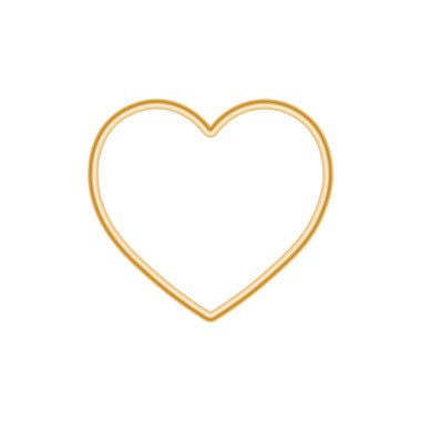 Gold metallic frame of heart icon for St. Valentines Day