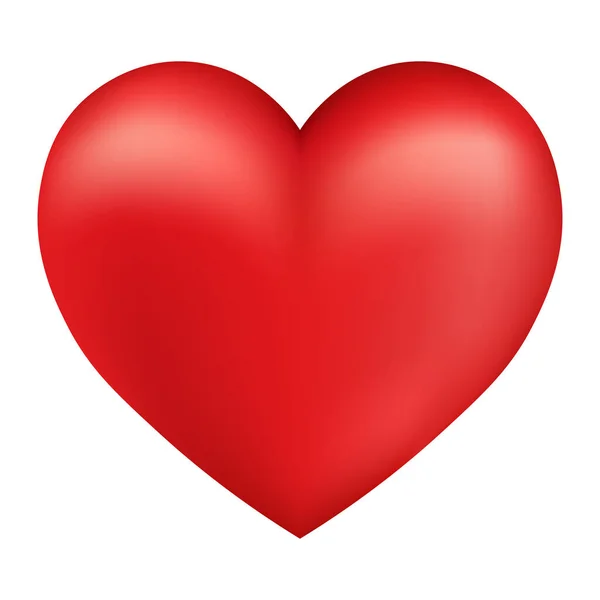 情人节的体积尺寸闪亮的红心图标 — 图库矢量图片