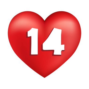 Aziz Sevgililer Günü için parlak kırmızı kalp simgesi