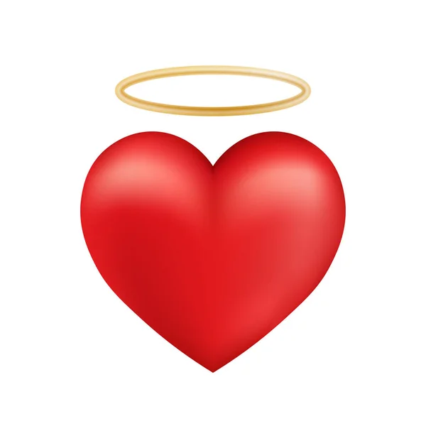 Світле Червоне Серце Іконою Німбуса День Святого Валентина — стоковий вектор
