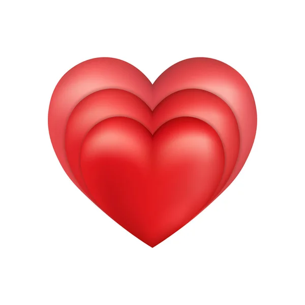 Aziz Sevgililer Günü Için Parlak Kırmızı Kalp Simgesi — Stok Vektör