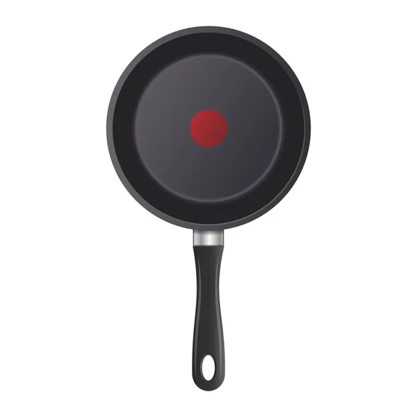 Realistic Frying Pan Top View Isolated White Background — Stock Vector