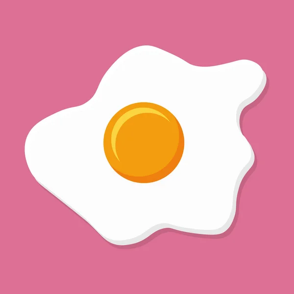 Fried Egg Scrambled Eggs Isolated Calm Pink Background — Stock Vector