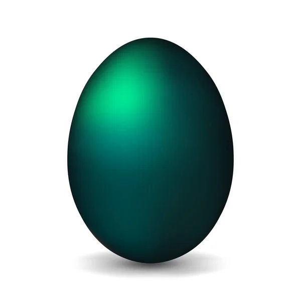 Тёмно Зелёное Куриное Яйцо Пасхального Реалистичного Объемного Яйца — стоковый вектор