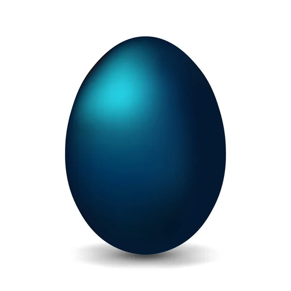 Dark Blue Chicken Egg Easter Realistic Volumetric Egg — Stock Vector