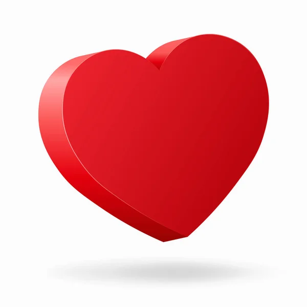 Aziz Sevgililer Günü Için Parlak Kırmızı Kalp Ikonu — Stok Vektör