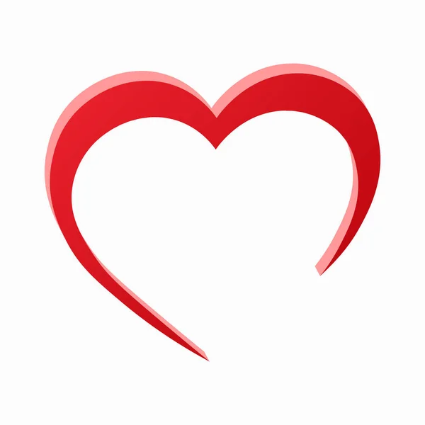 Glänsande Rött Hjärta Ikon För Alla Hjärtans Dag — Stock vektor