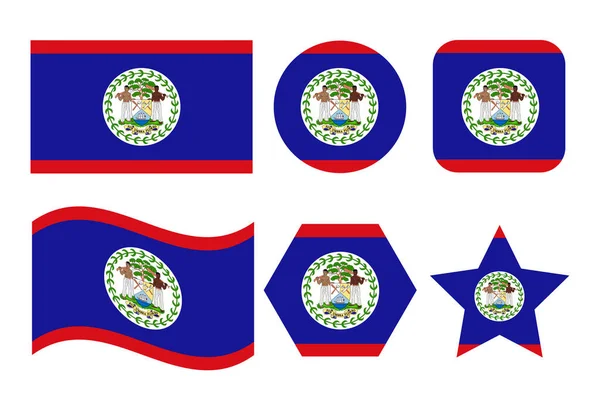 Bandeira Belize Ilustração Simples Para Dia Independência Eleição — Vetor de Stock