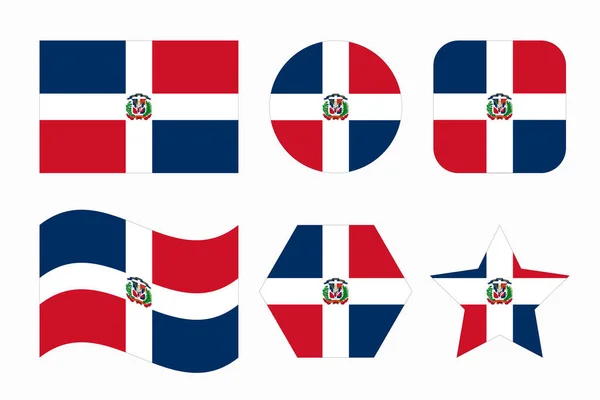 Bandeira República Dominicana Ilustração Simples Para Dia Independência Eleição — Vetor de Stock