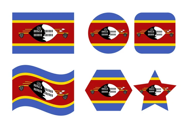 Bandera Eswatini Ilustración Simple Para Día Independencia Las Elecciones — Vector de stock