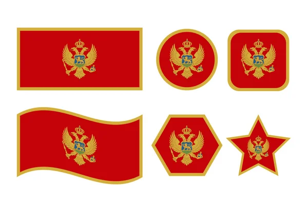 Montenegro Flagga Enkel Illustration För Självständighet Dag Eller Val — Stock vektor