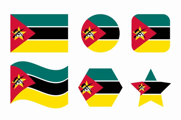 Bandera Mozambique Ilustración Simple Para Día Independencia Las Elecciones — Vector de stock