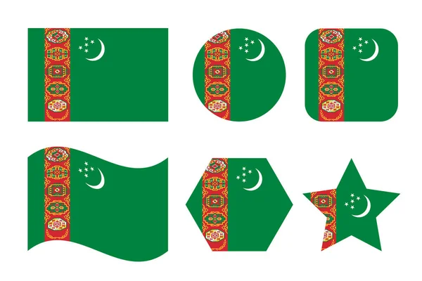 Turkmenistans Flagge Einfache Illustration Für Unabhängigkeitstag Oder Wahl — Stockvektor