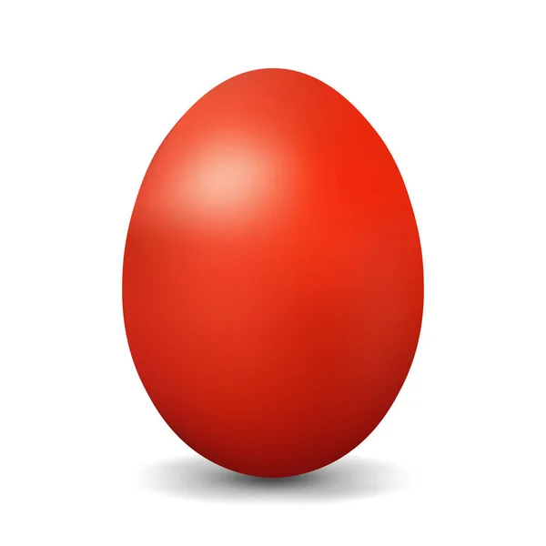 Rött Hönsägg För Påsk Realistiskt Och Volymetriskt Ägg — Stock vektor