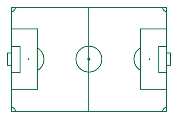 Vue Dessus Terrain Football Vert Terrain Football — Image vectorielle