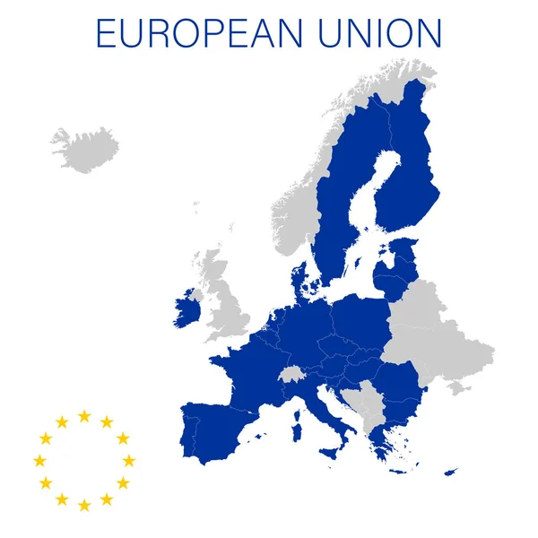 União Europeia Sobre Mapa Político Europa 2022 — Vetor de Stock