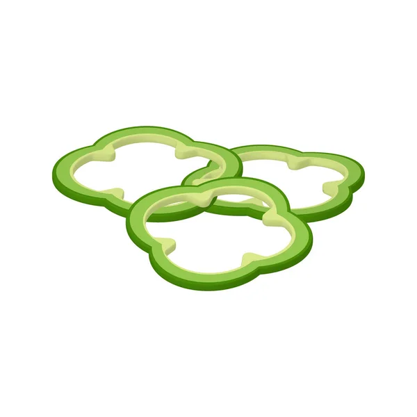 Poivron Vert Pour Hamburger Sandwich Illustration Nourriture Pour Magasins — Image vectorielle