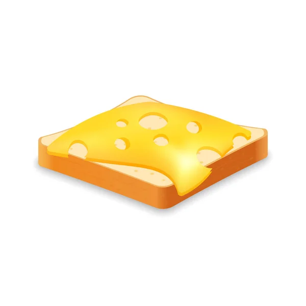 Sandwich Aus Frischem Brot Und Käse Illustration Der Fast Food — Stockvektor