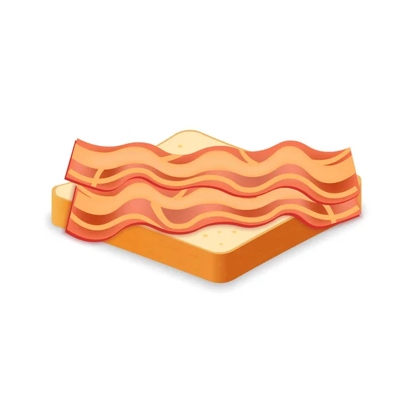 Sanduíche Pão Fresco Com Bacon Ilustração Refeição Fast Food —  Vetores de Stock