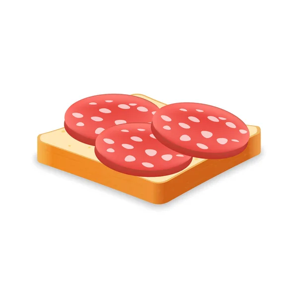 Sanduíche Pão Fresco Com Salsicha Ilustração Refeição Fast Food — Vetor de Stock