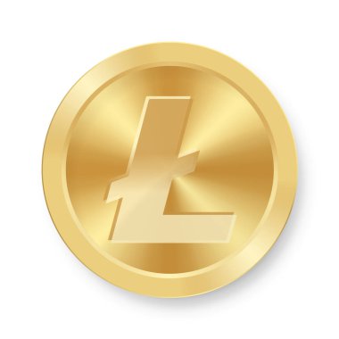 Litecoin 'in altın sikkesi İnternet şifreli para kavramı