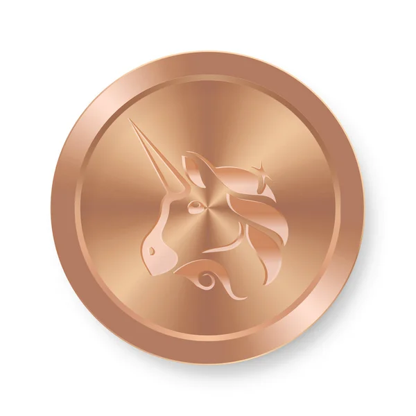Bronzemünze Von Uniswap Konzept Der Internet Kryptowährung — Stockvektor