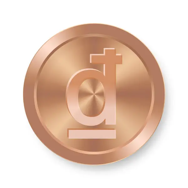 Bronze Dong Münze Konzept Der Internet Web Währung — Stockvektor