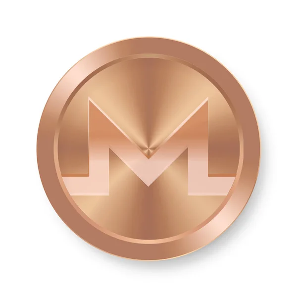 Bronze Monero Coin Konzept Der Internet Kryptowährung — Stockvektor