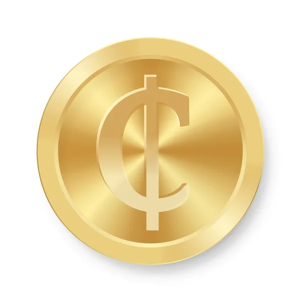 Gold Cedi Münze Konzept Der Internetwährung — Stockvektor