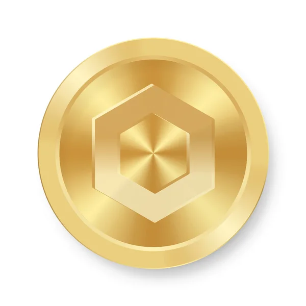 Χρυσό Νόμισμα Του Chainlink Concept Του Διαδικτύου Cryptocurrency — Διανυσματικό Αρχείο