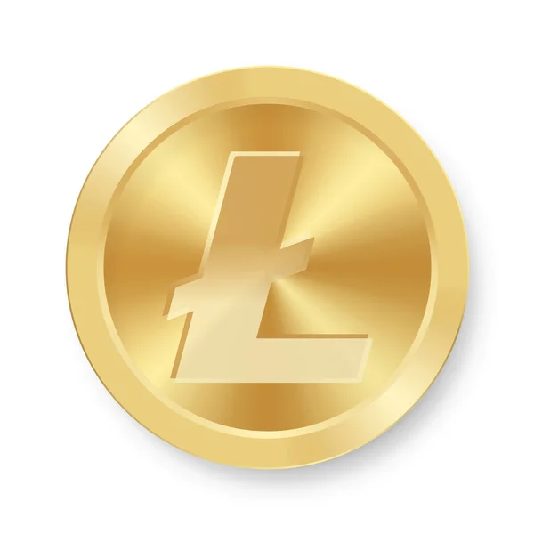 Goldmünze Von Litecoin Konzept Der Internet Kryptowährung — Stockvektor