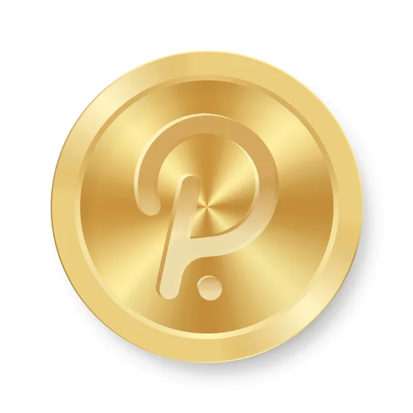 Gouden Munt Van Polkadot Concept Van Internet Cryptogeld — Stockvector