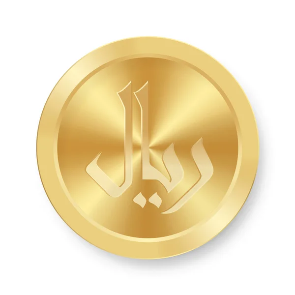 Χρυσό Νόμισμα Του Rial Concept Του Διαδικτυακού Νομίσματος — Διανυσματικό Αρχείο