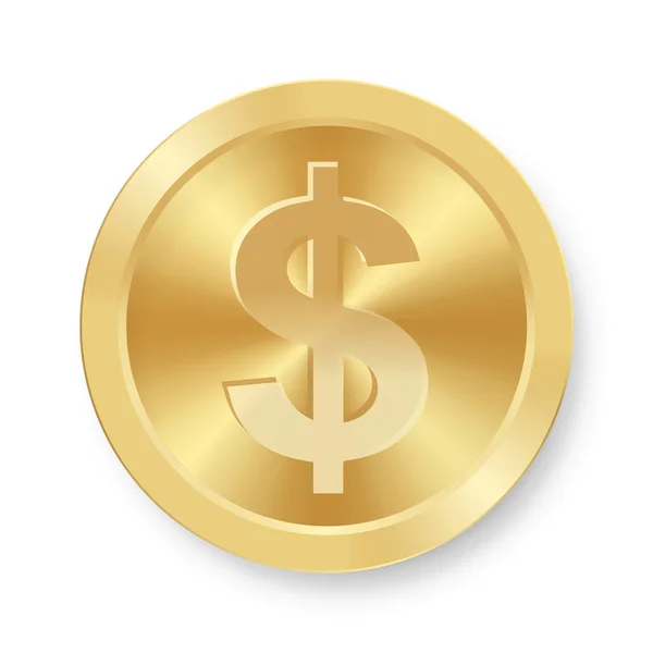 Pièce Dollar Concept Monnaie Internet Web — Image vectorielle