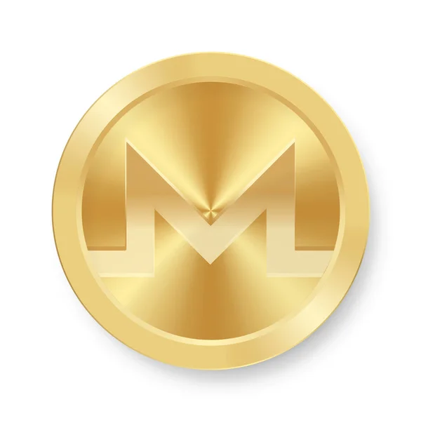 Gold Monero Coin Konzept Der Internet Kryptowährung — Stockvektor