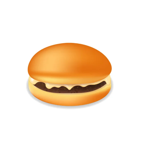 Hamburger Oder Sandwich Mit Fleisch Käse Sauce Fast Food Mahlzeit — Stockvektor