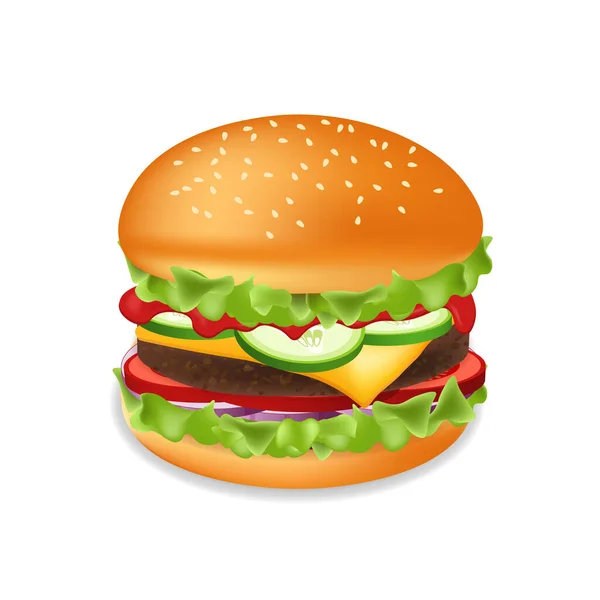 Χάμπουργκερ Cheeseburger Κρέας Και Τυρί — Διανυσματικό Αρχείο