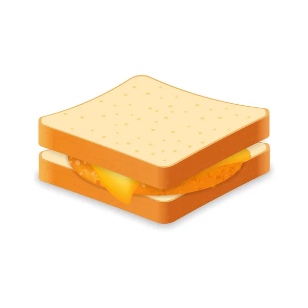 Σάντουιτς Από Φρέσκο Ψωμί Κοτολέτες Κοτόπουλου Και Τυρί — Διανυσματικό Αρχείο