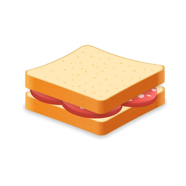 Sanduíche Pão Fresco Com Salsicha Ilustração Refeição Fast Food —  Vetores de Stock