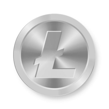 Litecoin 'in gümüş sikkesi İnternet şifreli para kavramı