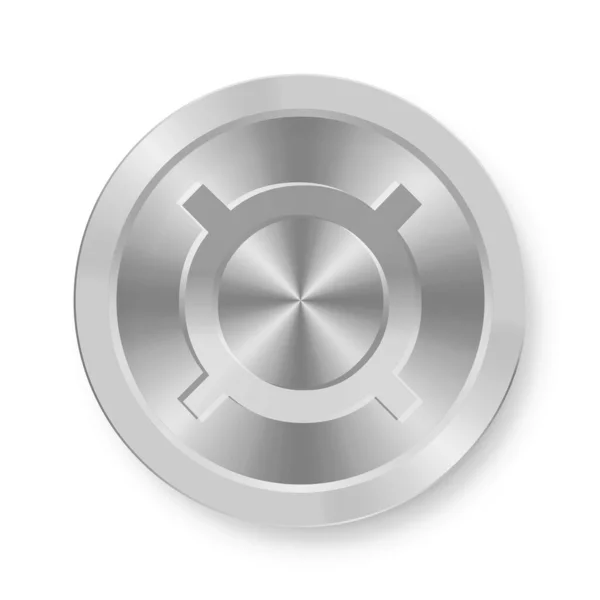 Zilveren Munt Van Generiek Valutasymbool Concept Van Internetvaluta — Stockvector