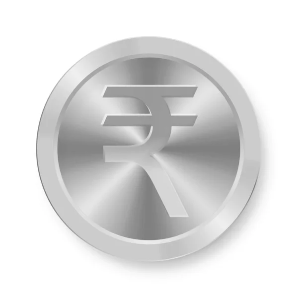 Silbermünze Der Indischen Rupie Konzept Der Internetwährung — Stockvektor