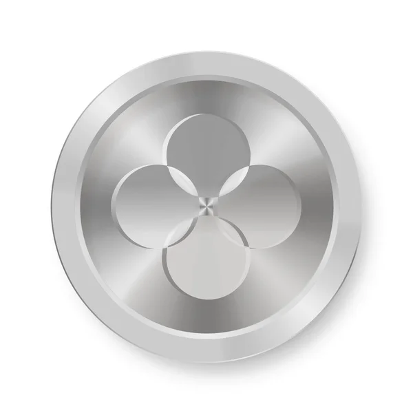Срібна Монета Okb Okex Концепція Інтернет Криптовалют — стоковий вектор
