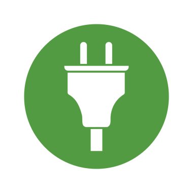 Eko elektrik prizi simgesi Sıfır emisyon aracı Batarya şarj istasyonu işareti